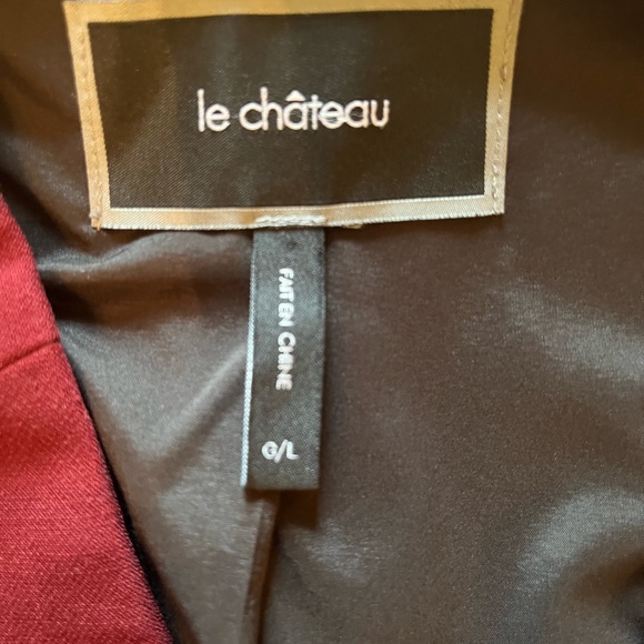 Le Chateau burgundy one button blazer, fully lined, size Large - Picture 6 of 6